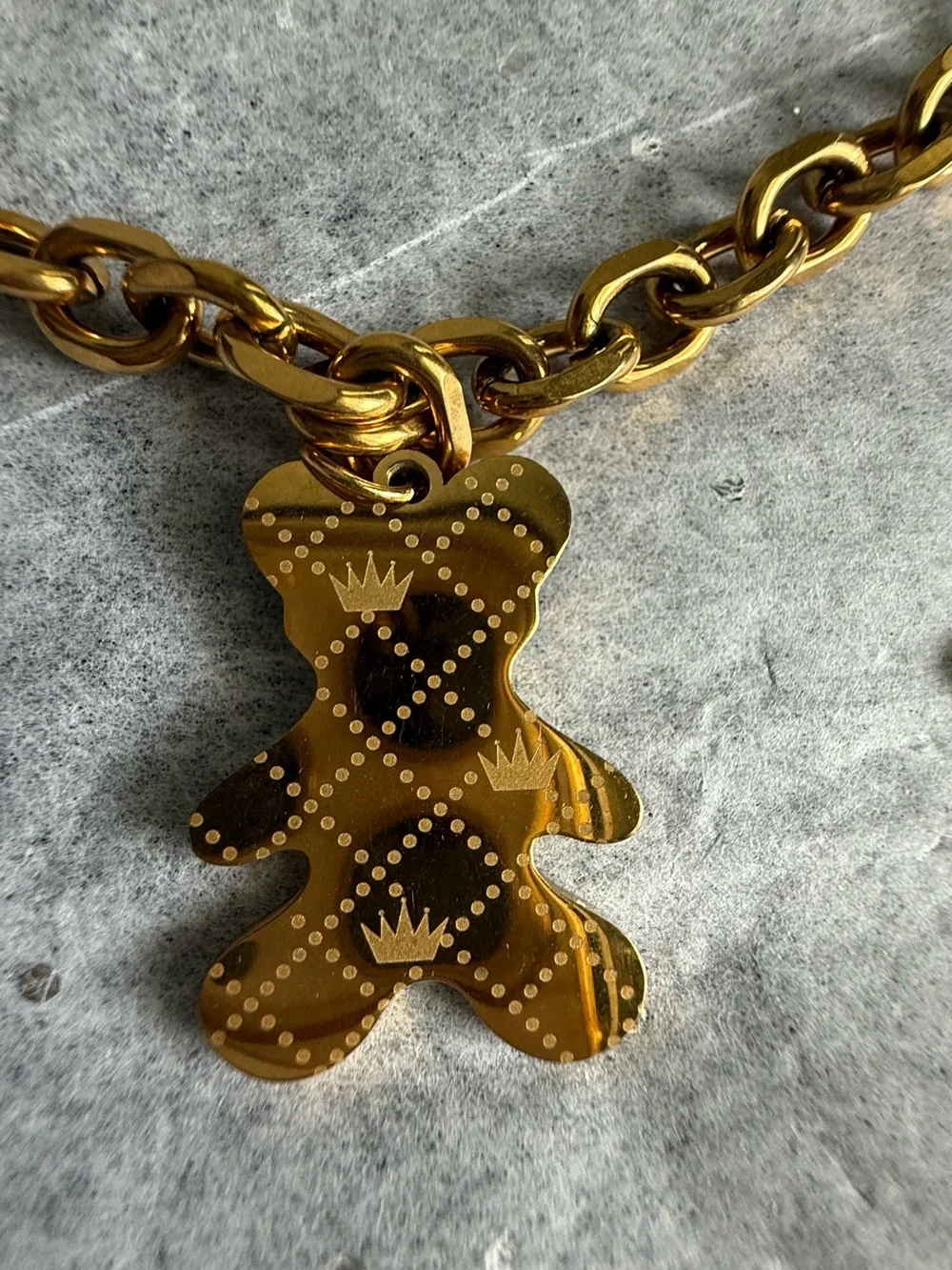 18k gold plated Teddy Pendant Chain Necklace - Women Jewelry